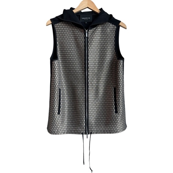 LAFAYETTE 148 | Hooded Zip Up Vest | Black Metallic Gold | Athleisure Casual M - Picture 5 of 5